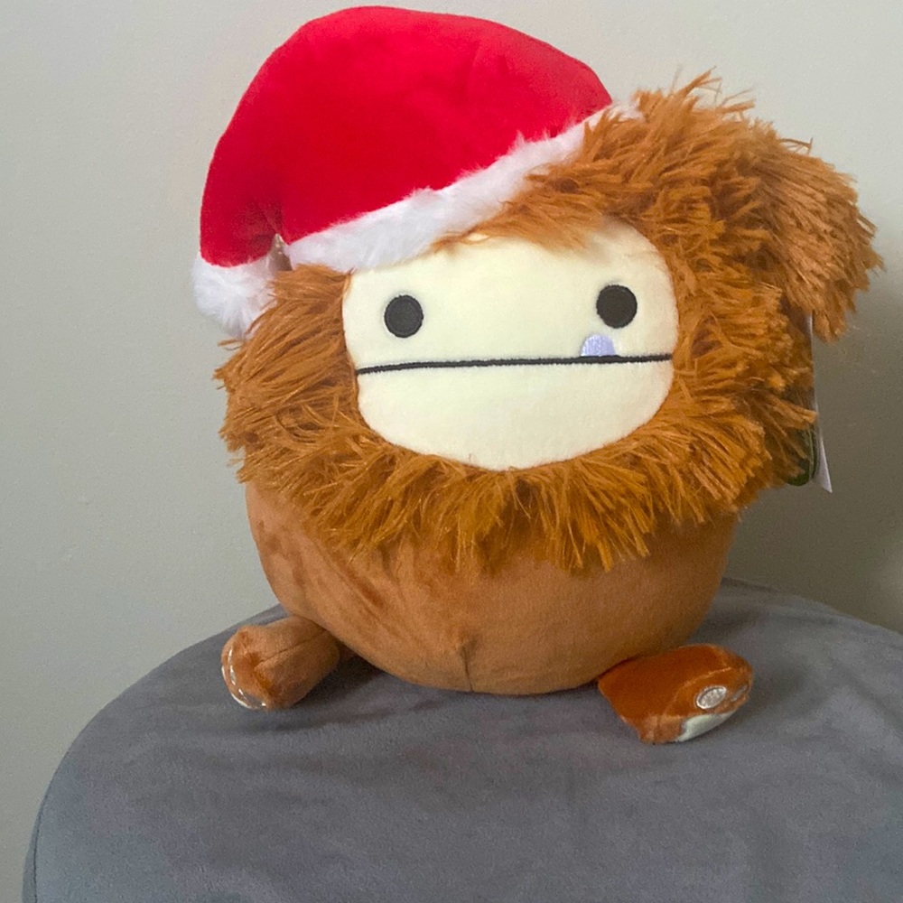 Benny Christmas hat squishmallow Bigfoot